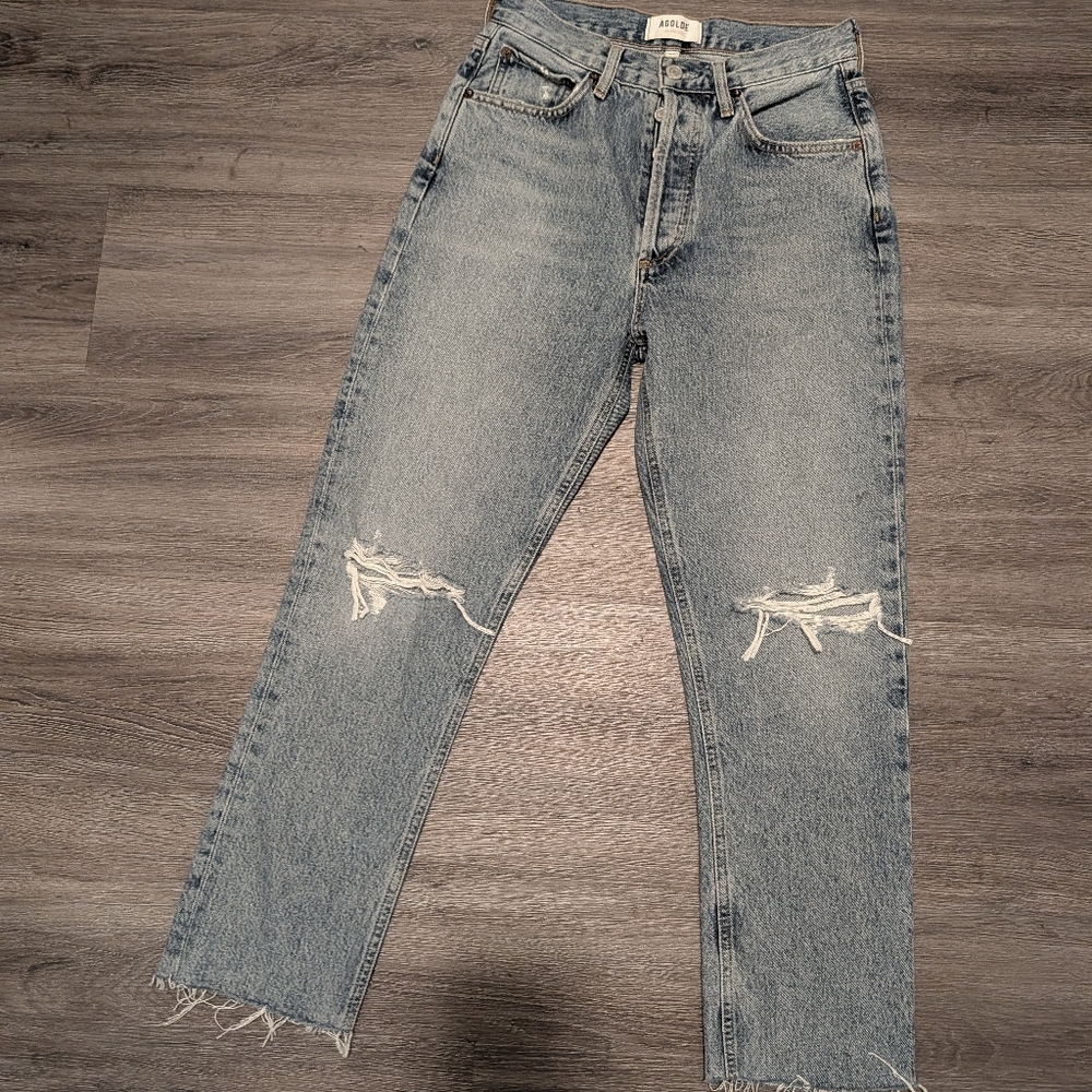 Agolde Women's Cropped Jeans in Light Blue